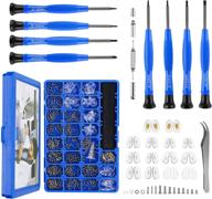 enhanced magnetic eye glass repairing kit: complete toolset for eyeglass repair - includes 🔧 nose pads, precision screwdriver set, screws, tweezer - ideal for eyeglasses, sunglasses, spectacles, and watches logo