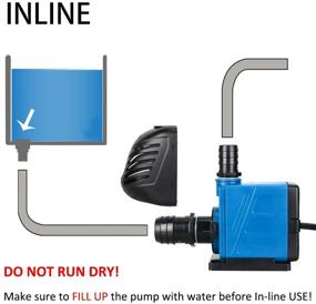 img 2 attached to 🐠 Uniclife Submersible/Inline Water Pump - 320-1000 GPH for Pond, Pool, Fountain, Aquarium, Fish Tank