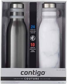 img 1 attached to 🧊 Couture 20-Ounce THERMALOCK Vacuum-Insulated Stainless Steel Water Bottle - 2 Pack, Choice of 2 Colors