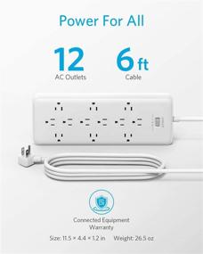 img 1 attached to 💡 Anker PowerExtend Strip: High Joule Surge Protector, 12 Outlet Power Strip with Flat Plug, 1875W Output, Dual Surge Protection - Ideal for Office and Home Power Needs