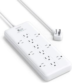 img 4 attached to 💡 Anker PowerExtend Strip: High Joule Surge Protector, 12 Outlet Power Strip with Flat Plug, 1875W Output, Dual Surge Protection - Ideal for Office and Home Power Needs