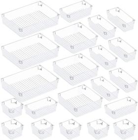 img 4 attached to 🗂️ Efficient and Versatile: Puroma 21-pcs Desk Drawer Organizer Trays for Kitchen, Bathroom, and more!