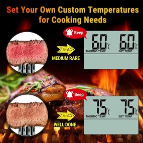 img 1 attached to ThermoPro TP-16: Large LCD Digital Cooking Thermometer for Oven, 🍖 BBQ Grill & More - Stainless Steel Probe, Timer & Clock Included