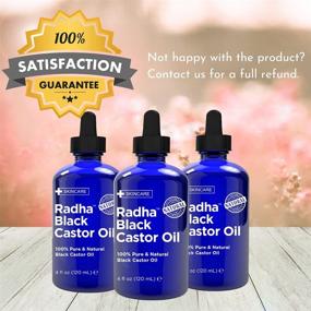 img 1 attached to 🌱 Radha Beauty Black Castor Oil (4oz) - 100% Pure, Cold Pressed, Hexane Free - Stimulate Growth for Eyelashes, Eyebrows, and Hair - Lash Growth Serum and Brow Treatment