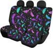 xhuibop galaxy bat car seat covers front and back split bench seat covers goth car accessories for women full set 4 pieces machine washable logo