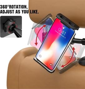 img 2 attached to 📱 MoKo Headrest Phone/Tablet Car Mount, Adjustable Tablet Holder for 4-11" Devices - iPhone 13 Pro Max/13, iPhone 12/12 Pro Max/11, iPad Air 4/Mini 6 2021, iPad 9th 10.2, Galaxy S20 (Black)