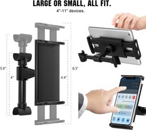 img 1 attached to 📱 MoKo Headrest Phone/Tablet Car Mount, Adjustable Tablet Holder for 4-11" Devices - iPhone 13 Pro Max/13, iPhone 12/12 Pro Max/11, iPad Air 4/Mini 6 2021, iPad 9th 10.2, Galaxy S20 (Black)