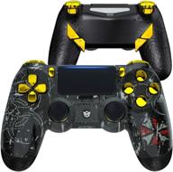 hexgaming esports edge controller – customizable wireless fps gamepad for ps4 🎮 and pc – remap buttons, interchangeable thumbsticks & hair trigger – biohazard black logo