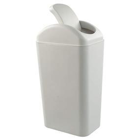 img 4 attached to 🗑️ Hespama Slim Trash Can: 14L Gray Garbage Bin with Swing Lid - Perfect for Narrow Spaces!