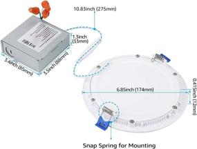 img 2 attached to 🔦 Torchstar 6 Inch 12W Dimmable Slim LED Downlight with J-Box: Ultra Thin Recessed Lighting, 1000lm, 5000K Daylight - Pack of 6