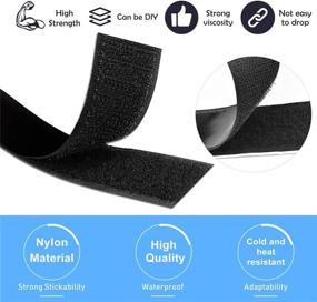 img 2 attached to 🔁 TOPtoper 4 Inch Wide Hook and Loop Fasteners: Efficient Self Adhesive Strips - 6.6ft x 4in Roll (Black 4Inch)