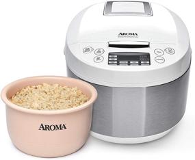 img 4 attached to 🍚 Aroma Housewares ARC-6206C Professional Digital Rice Cooker: 12-Cup / 4Qt Multicooker with Ceramic Inner Pot, Steam Basket & White Finish