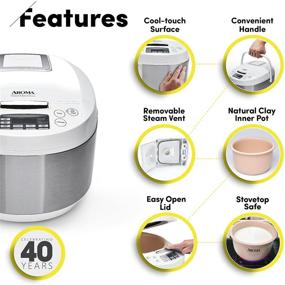 img 3 attached to 🍚 Aroma Housewares ARC-6206C Professional Digital Rice Cooker: 12-Cup / 4Qt Multicooker with Ceramic Inner Pot, Steam Basket & White Finish