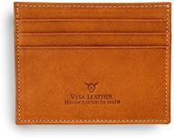 vasa cognac minimalist leather wallets: sleek style and function in one logo