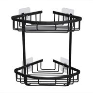 🛁 gricol bathroom corner shelves: no drilling shower caddy with adhesive mount - black 2 tiers logo