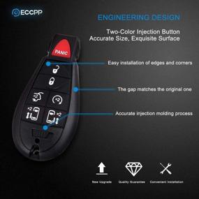 img 2 attached to 🔑 ECCPP 4X 6 Buttons Keyless Entry Remote Control Car Key Fob Shell Case 08-14: Jeep Grand Cherokee, VW Routan, Dodge Journey, Chrysler 300 - 05026198AD