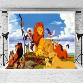 img 2 attached to 🦁 7x5 FT Фотозадник Lion King для фотографии - Тропический День Рождения на сафари - Джунгли Лесный Животный Баннер для Студии - EOA