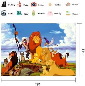 img 3 attached to 🦁 7x5 FT Фотозадник Lion King для фотографии - Тропический День Рождения на сафари - Джунгли Лесный Животный Баннер для Студии - EOA