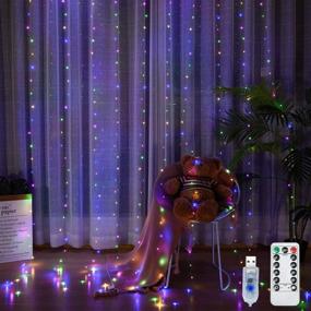 img 4 attached to 🌟 YONGHE 300LED Curtain String Lights: USB Powered Remote-Controlled Twinkle Lights for Window Bedroom Wedding Christmas Party Decor