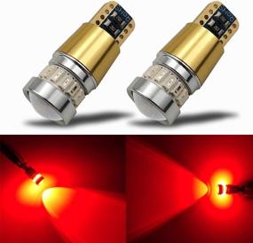 img 4 attached to 💡 KISLED 12-24V Super Bright T10 LED Bulbs with Projectors for Side Marker Cargo High Mount 3rd Brake Lights, Brilliant Red - 194 912 921 168 175 2825 W5W Compatible