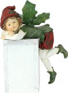 🎅 elijah, santa's xmas elf shelf sitter holiday statue - festive christmas decorations logo