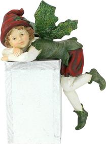 img 4 attached to 🎅 Elijah, Santa's Xmas Elf Shelf Sitter Holiday Statue - Festive Christmas Decorations