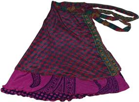 img 2 attached to 🔥 Wevez Women's Lot of 5 Assorted Silk Sari Skirts - Medium Size, Vibrant Collection