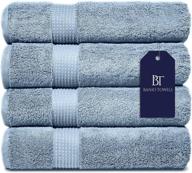 🛀 banio towels bath towel sets: gray blue 100% turkish cotton luxury quick dry towels - hotel quality collection, soft & ultra-absorbent - 4 piece pack, ideal for bathroom, guests, hot tub logo