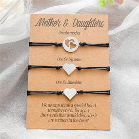 img 1 attached to 🦃 Thanksgiving Day Gift Bracelet Set - 3PCS Mother Daughter Bracelets for Mommy, Sister, Friend, and Me - Matching Wish Bracelets - Happy Holiday Jewelry Gifts