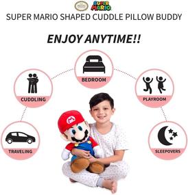 img 2 attached to 🧸 Super Soft Plush Cuddle Pillow Buddy - Franco Kids Bedding, Super Mario, One Size