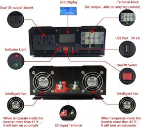 img 1 attached to 🔌 KRXNY 2000W 24V DC to 120V AC 60HZ Pure Sine Wave Off Grid Home Solar Power Inverter Converter with USB Port LCD Display: Reliable and Efficient Solar Power Solution