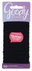 img 1 attached to Goody Ouchless Elastics for Fine Hair, Black, 50 Count, 2MM