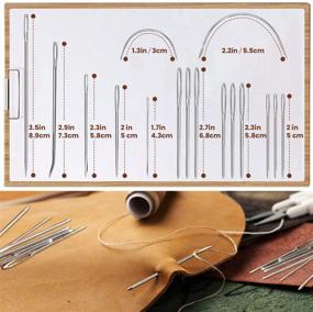 img 2 attached to 🧵 Cosyland Upholstery Repair Kit - 29-Pack Leather Sewing Kit with Embroidery Hand Sewing Stitching Needle and Thread