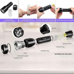 img 2 attached to 🔦 UniqueFire 1408 Blacklight Flashlight - Powerful 365NM 3-LEDs for Detecting Counterfeit Money, Jade, Pet Urine, and Oil Leaks (1408 365NM Flashlight) - 18650 Battery NOT Included