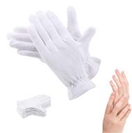 🧤 premium 100% cotton gloves for eczema relief, 10 pairs white moisturizing gloves for dry, sensitive skin - overnight bedtime spa therapy with secure wristbands logo