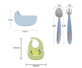 img 3 attached to 🍼 BPA-Free Silicone Baby Feeding Set: Introducing Baby Led Weaning Supplies in Blue-Green