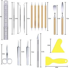 img 3 attached to 🛠️ Trooer 18-Piece Craft Weeding Tools for Vinyl: Ultimate Vinyl Craft Paper Kit for Silhouettes, Cameos, and Lettering - Scraper, Hook, Spatula, Tweezers!