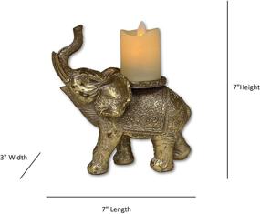 img 2 attached to 🐘 The Nifty Nook Lucky Decorative Elephant with LED Flameless Candle: An Exquisite Home and Office Decor Essential