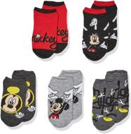 must-have disney mickey mouse boys 🧦 5-pack no show socks: fashionable and comfy! logo