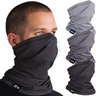 🧣 men's cooling neck gaiter 3-pack - summer sun & dust protection, fishing balaclava, face mask scarf, running breathable elastic gator neck face masks, headband bandana face cover, gator mask with filters logo