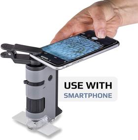 img 1 attached to 🔬 Carson MicroFlip MP-250 or MP-250MU Pocket Microscope: 100x-250x LED and UV Lighted, Flip Down Slide Base, Smartphone Digiscoping Clip