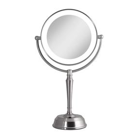 img 4 attached to 💡 Zadro 10X Mag Next Gen LED Rechargeable Round Double Sided Satin Nickel Mirror: Illuminated Beauty and Portability Combined