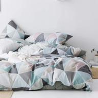 🛏️ colorful geometric king duvet cover set - vm vougemarket cotton diamond bedding with reversible design, includes 2 matching pillow shams - 3 piece set logo
