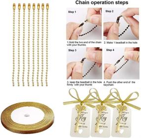 img 3 attached to 🔑 WODEGIFT 60 PCS Key Bottle Openers with Escort Cards - Premium Wedding Favors and Rustic Decorations (Gold)