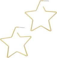 hypoallergenic lightweight 14k gold dipped star drop dangle earrings - lovely & fun statement jewelry logo