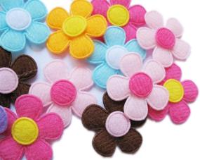 img 4 attached to 🌸 YYCRAFT Set of 90 Padded Spring Felt Flower Appliques in 9 Vibrant Colors
