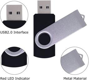 img 3 attached to 💾 Флеш-накопитель TosMemo USB 2.0 объемом 32 ГБ - поворотный накопитель с колпачком - флеш-память - накопитель данных (2 шт., черный и синий)