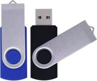 💾 флеш-накопитель tosmemo usb 2.0 объемом 32 гб - поворотный накопитель с колпачком - флеш-память - накопитель данных (2 шт., черный и синий) логотип