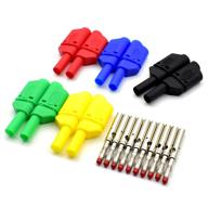 10pcs 5colors safety fully insulated test 4mm banana plugs male stackable connectors with banana jack adapters for multimeter test leads probes logo