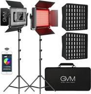 🎥 gvm 1000d rgb led video light kit with 2 softboxes, photography lighting kit with bluetooth control, full color video lighting kit supporting 8 applicable scenes, 2 packs led light panel for video shooting logo